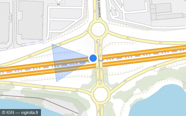 Vue plan de l'emplacement du radar fixe à Lognes