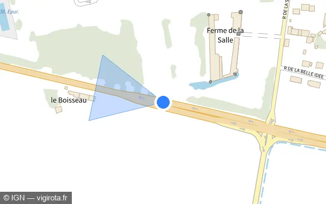 Vue plan de l'emplacement du radar fixe à Grandpuits-Bailly-Carrois