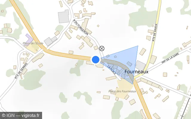 Vue plan de l'emplacement du radar fixe à Saint-Médard-la-Rochette