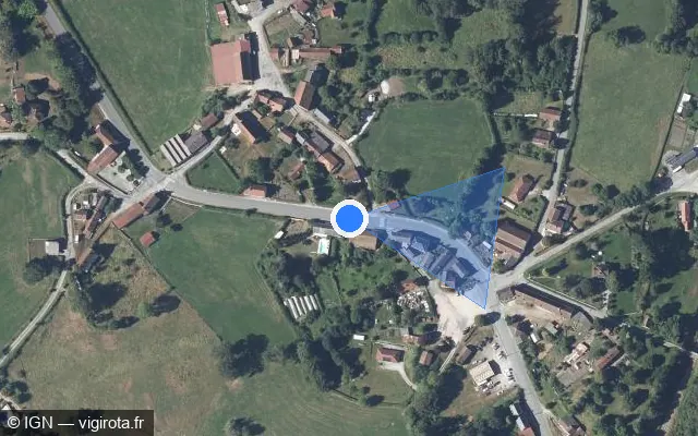 Vue satellite de l'emplacement du radar fixe à Saint-Médard-la-Rochette
