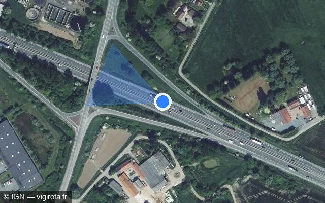 Vue satellite de l'emplacement du radar fixe à Bailleul