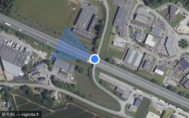 Vue satellite de l'emplacement du radar fixe à Baye