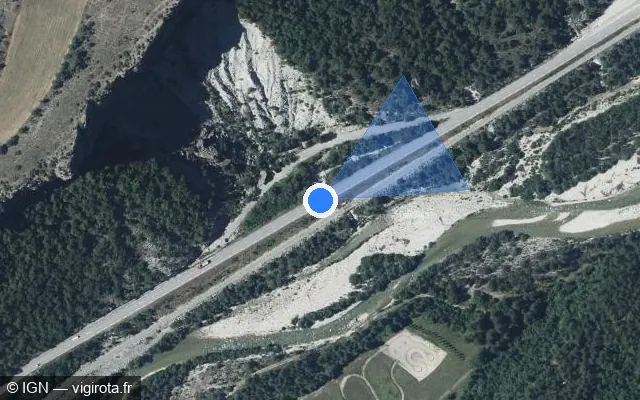 Vue satellite de l'emplacement du radar fixe à Saint-Benoît