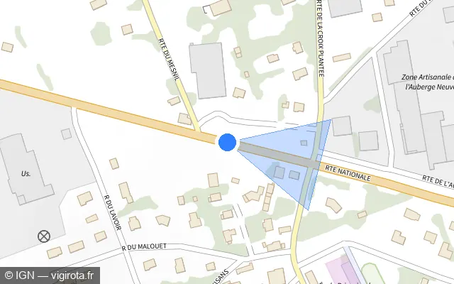 Vue plan de l'emplacement du radar fixe à Saint-Hilaire-du-Harcouët