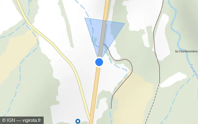 Vue plan de l'emplacement du radar fixe à Laye