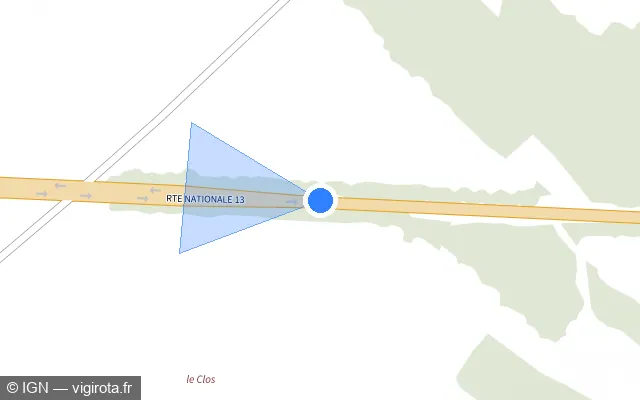 Vue plan de l'emplacement du radar fixe à Caillouet-Orgeville