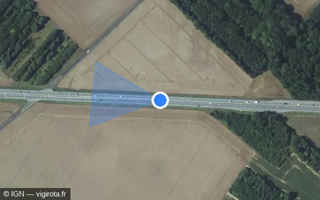 Vue satellite de l'emplacement du radar fixe à Caillouet-Orgeville