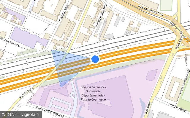 Vue plan de l'emplacement du radar fixe à La Courneuve