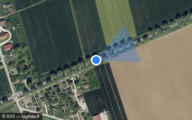 Vue satellite de l'emplacement du radar fixe à La Motte-Tilly