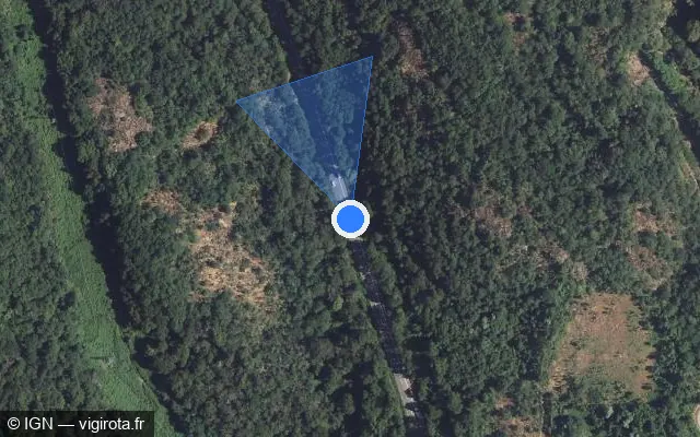 Vue satellite de l'emplacement du radar fixe à Unac