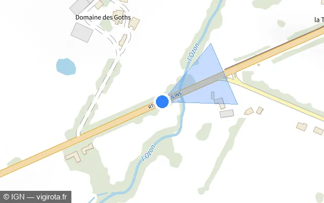 Vue plan de l'emplacement du radar fixe à Lusigny