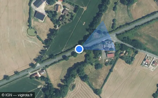 Vue satellite de l'emplacement du radar fixe à Lusigny