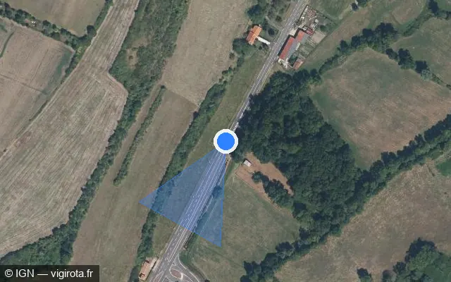 Vue satellite de l'emplacement du radar fixe à Chalais