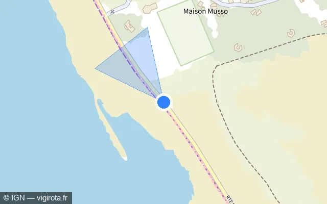 Vue plan de l'emplacement du radar fixe à Borgo