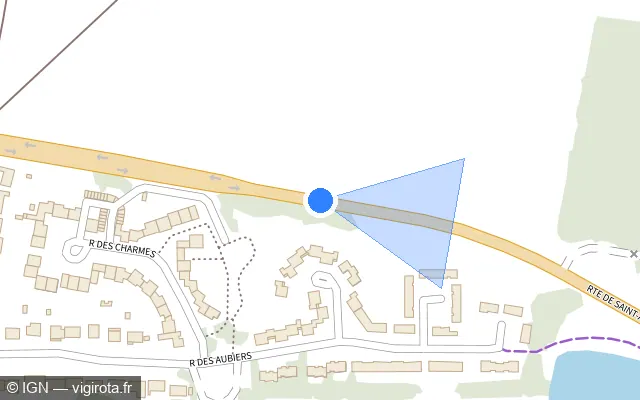 Vue plan de l'emplacement du radar fixe à Diors