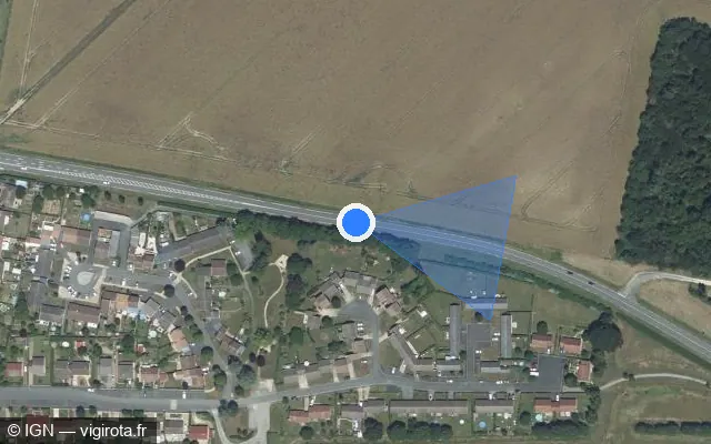 Vue satellite de l'emplacement du radar fixe à Diors