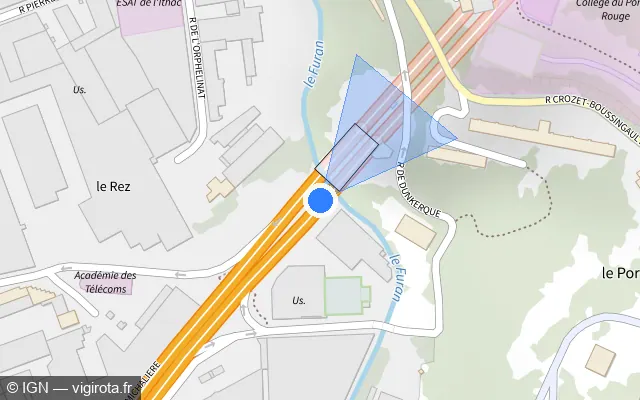 Vue plan de l'emplacement du radar fixe à La Ricamarie