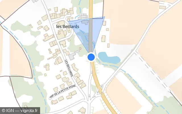 Vue plan de l'emplacement du radar fixe à Mouzillon
