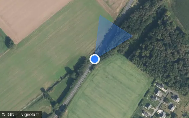 Vue satellite de l'emplacement du radar fixe à Saint-Thuriau