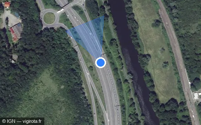 Vue satellite de l'emplacement du radar fixe à Grosbliederstroff