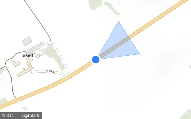 Vue plan de l'emplacement du radar fixe à Duneau