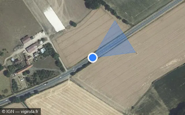 Vue satellite de l'emplacement du radar fixe à Duneau