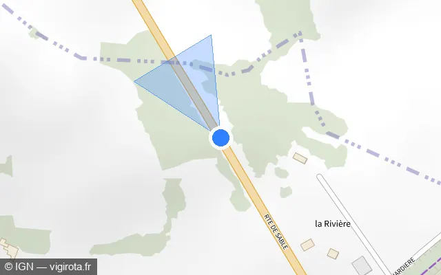 Vue plan de l'emplacement du radar fixe à Villaines-sous-Malicorne