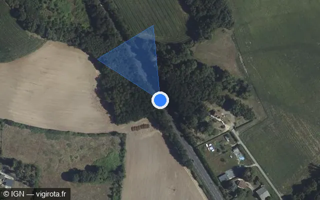 Vue satellite de l'emplacement du radar fixe à Villaines-sous-Malicorne