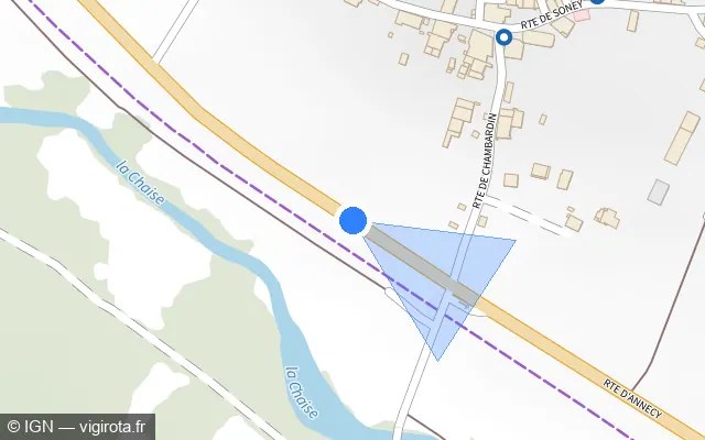 Vue plan de l'emplacement du radar fixe à Val de Chaise