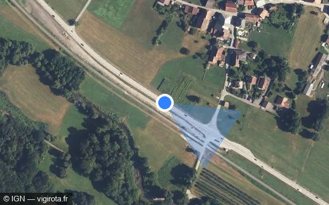 Vue satellite de l'emplacement du radar fixe à Val de Chaise