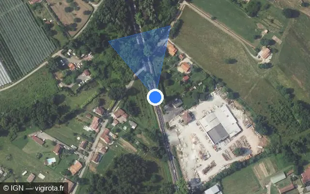 Vue satellite de l'emplacement du radar fixe à Castelsarrasin