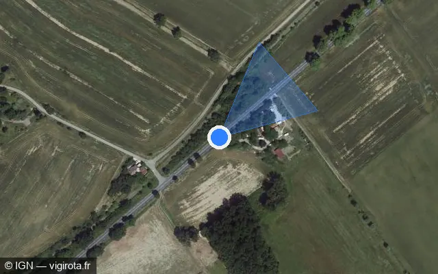 Vue satellite de l'emplacement du radar fixe à Beaumont-de-Lomagne