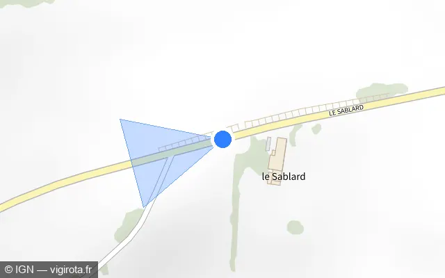 Vue plan de l'emplacement du radar fixe à Isle