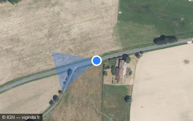 Vue satellite de l'emplacement du radar fixe à Isle