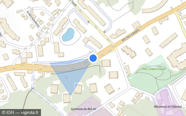 Vue plan de l'emplacement du radar fixe à Meudon