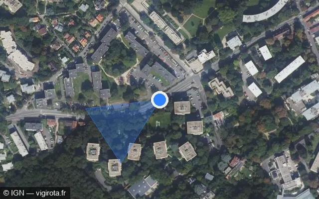 Vue satellite de l'emplacement du radar fixe à Meudon