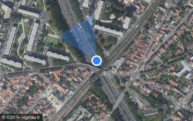 Vue satellite de l'emplacement du radar fixe à Gentilly