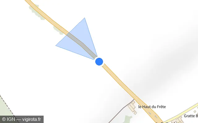 Vue plan de l'emplacement du radar fixe à Bayel