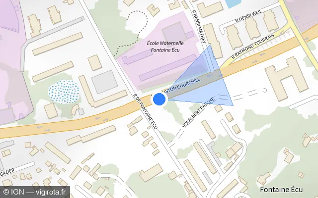 Vue plan de l'emplacement du radar fixe à Besançon