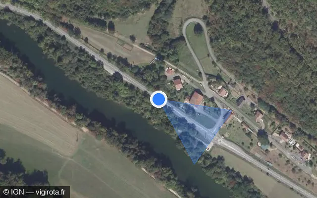 Vue satellite de l'emplacement du radar fixe à Liebvillers