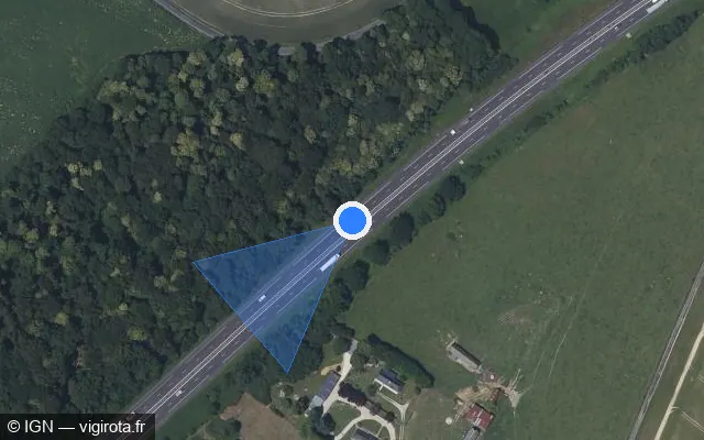Vue satellite de l'emplacement du radar fixe à Saint-Mards-de-Blacarville