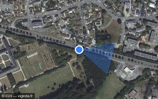 Vue satellite de l'emplacement du radar fixe à Laval