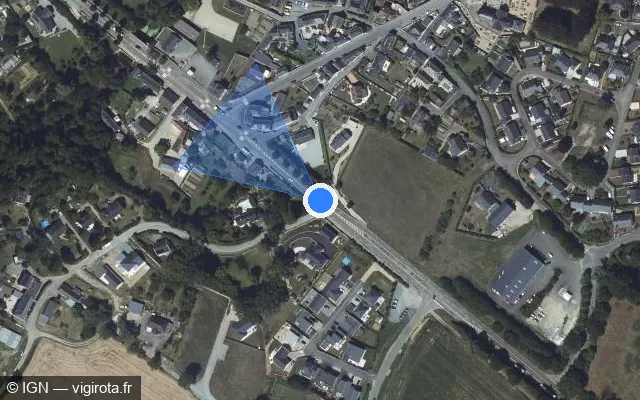 Vue satellite de l'emplacement du radar fixe à Forcé