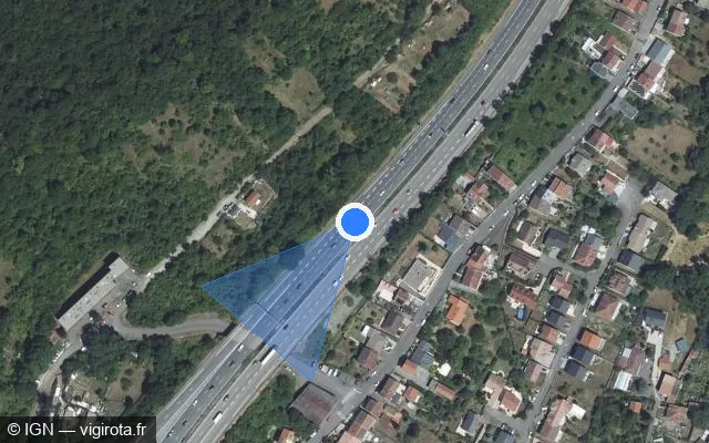 Vue satellite de l'emplacement du radar fixe à Malzéville