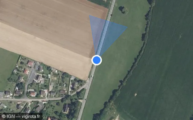 Vue satellite de l'emplacement du radar fixe à Villedieu-lès-Bailleul