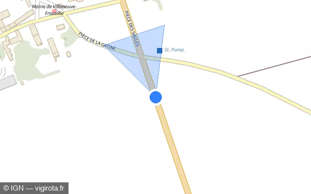 Vue plan de l'emplacement du radar fixe à Villeneuve-Frouville