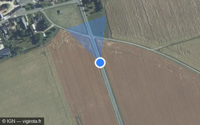 Vue satellite de l'emplacement du radar fixe à Villeneuve-Frouville