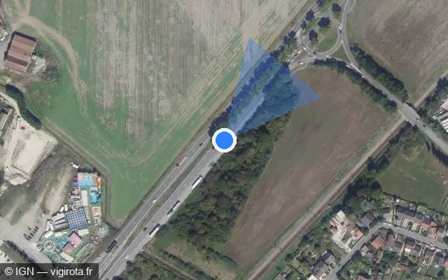 Vue satellite de l'emplacement du radar fixe à Les Essarts-le-Roi