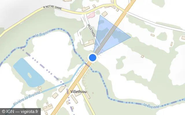 Vue plan de l'emplacement du radar fixe à Saint-Amand-Longpré