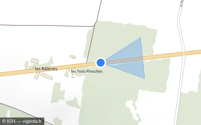 Vue plan de l'emplacement du radar fixe à Scorbé-Clairvaux